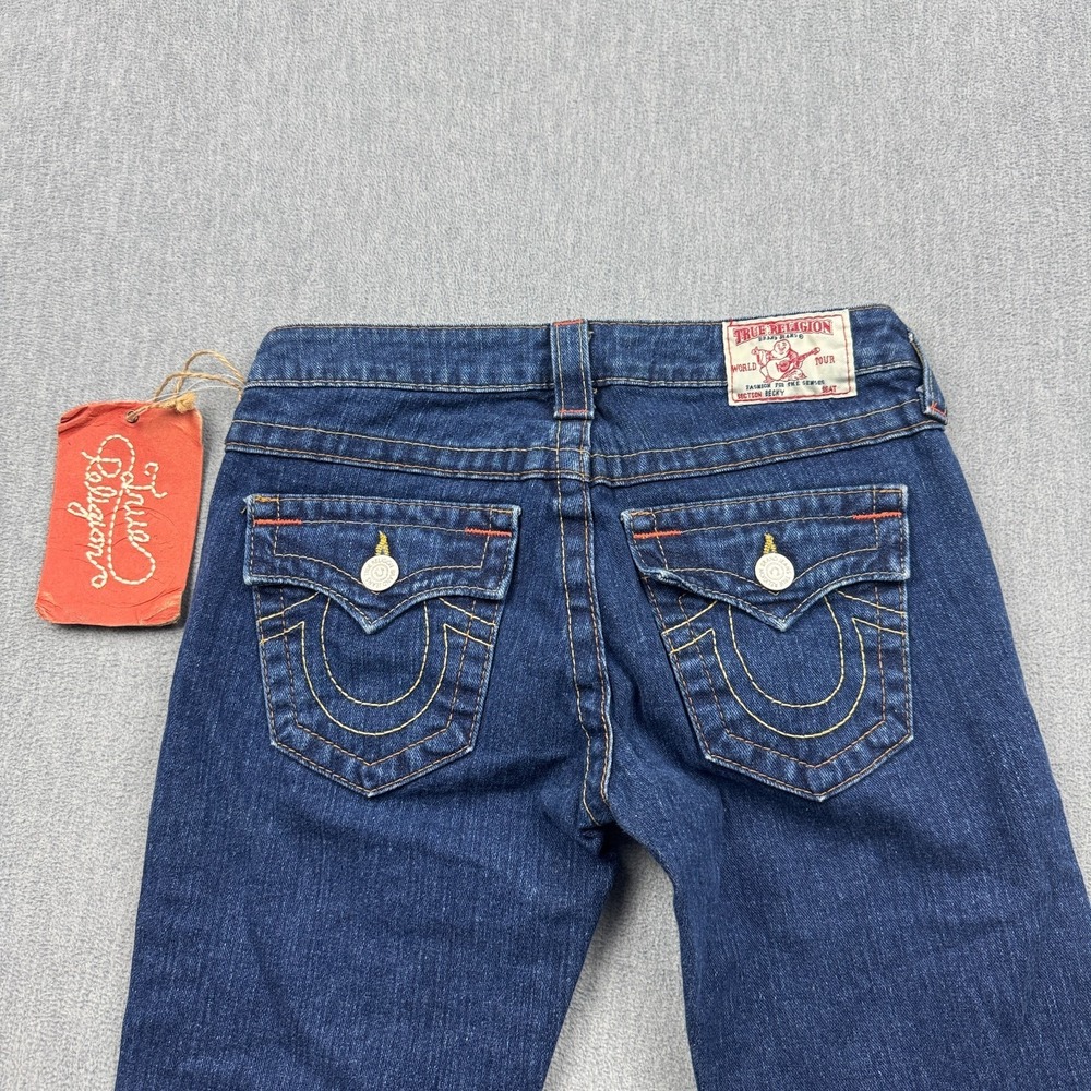 Vintage True Religion Jeans Women 26 Blue Becky Denim Bootcut Made in USA
